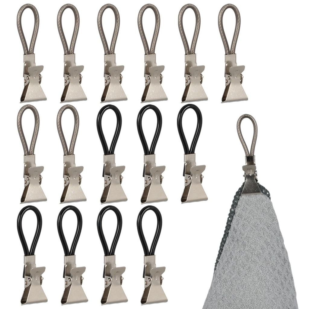 15x Handtuchclips Handtuchhalter Aufhänger Klammern Bad Produktbild 