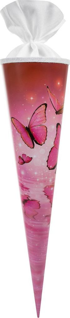 Schultüte 70cm rund Schmetterlingstraum mit Filzverschluss