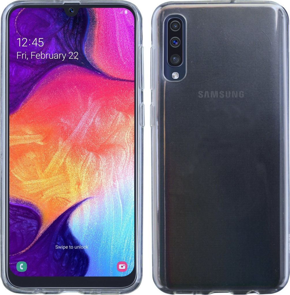 cofi1453 Silikon Hülle Basic kompatibel mit SAMSUNG GALAXY A50 (A505F) Case TPU Soft Handy Cover Schutz Transparent