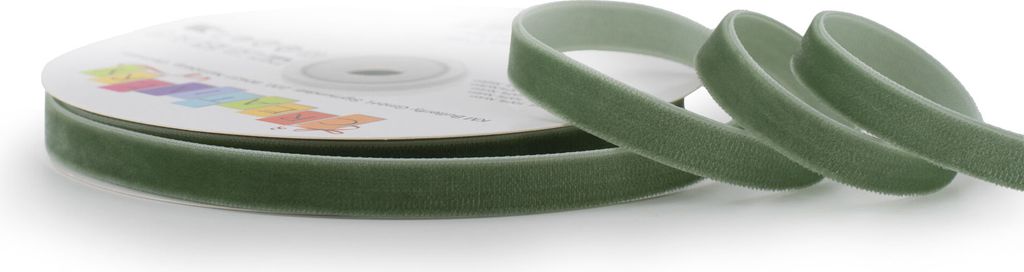 Samtband 10mm x 10m Rolle Eukalyptus Produktbild 