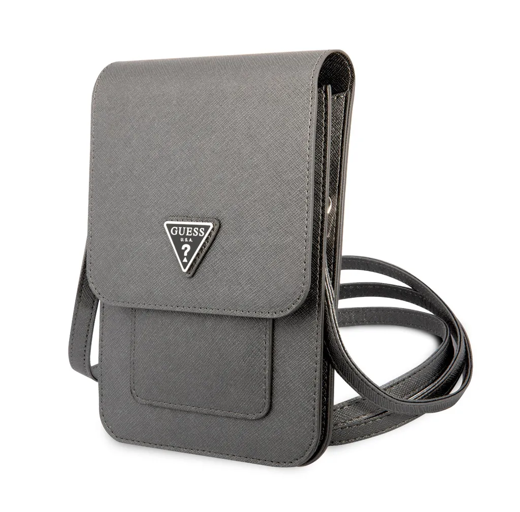 Guess Borsa Saffiano Triangle Grigia | Mini Bag Smartphone Elegante