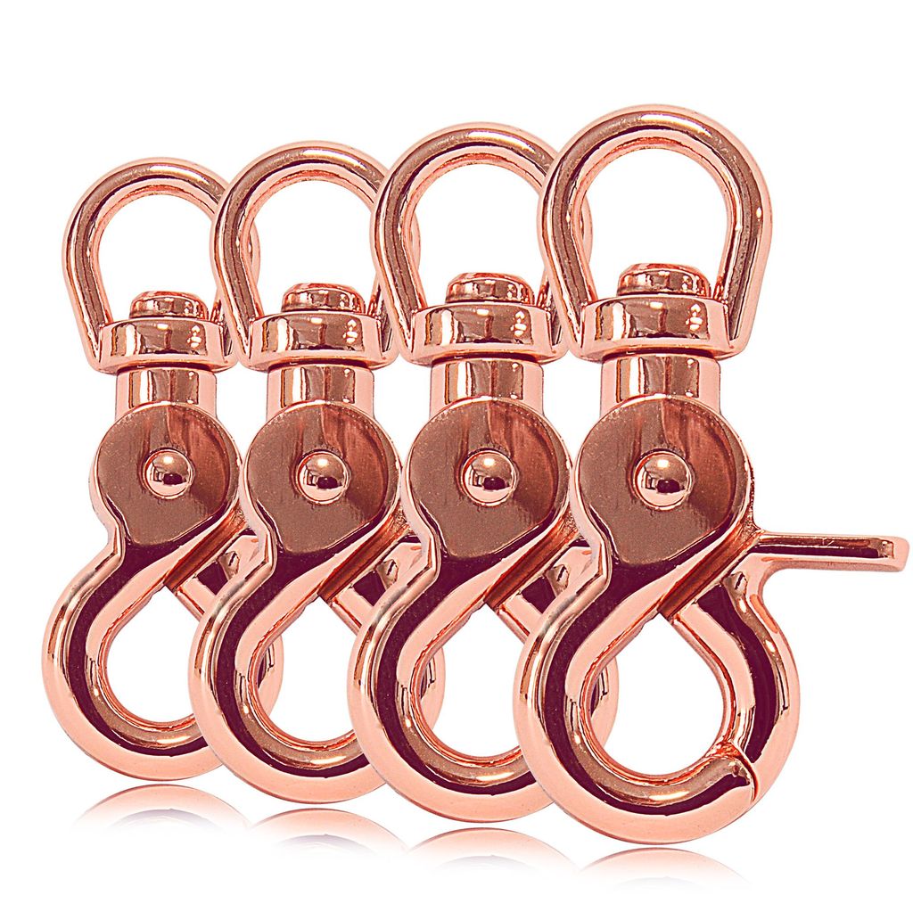 Scheren-Karabiner Haken mit Dreh-Gelenk/Dreh-Kopf für Hunde-Leine/Hals-Band 4er Set, legierter Stahl 61 mm Länge, auch für Paracord 550 / Schlü...