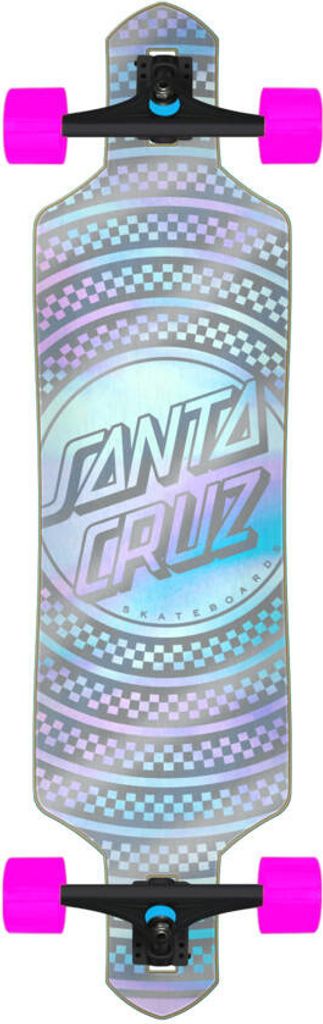 Prismatic Dot Drop-Through Longboard 36 Zoll grau mit Rose