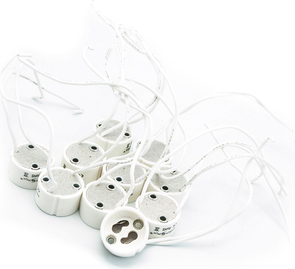 10 Stück GU10 Fassung aus Keramik mit kabel