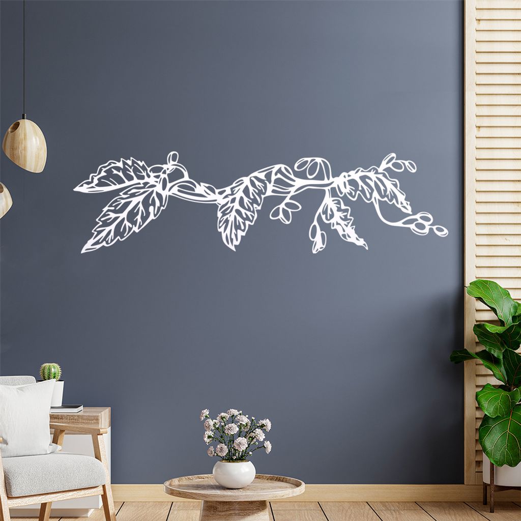 Blätter -Ranken Wandtattoo in 6 Größen - Wandaufkleber Wall Sticker - Dekoration, Küche, Wohnzimmer, Schlafzimmer, Badezimmer
