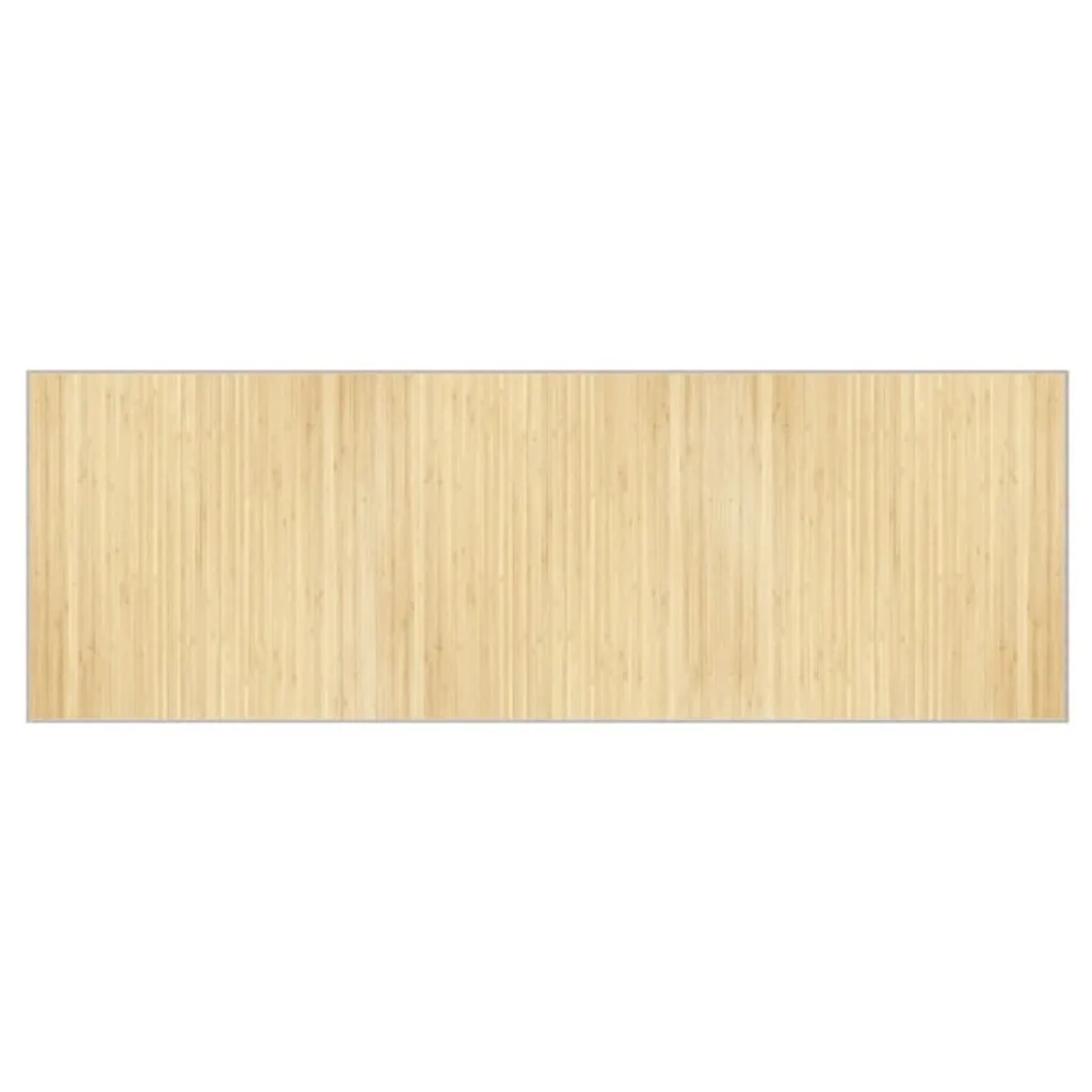 Grand Tapis de Couloir en Bambou Naturel 100x300 cm Style Scandinave
