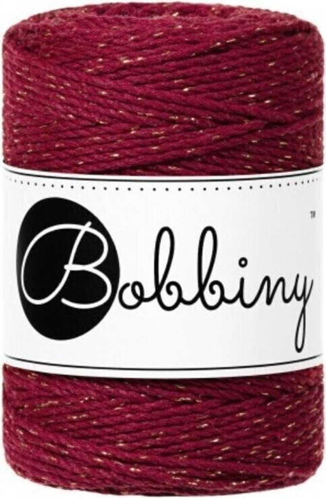 Bobbiny 3PLY Macramé Rope 1,5 mm 100 m Golden Wine Red Schnur
