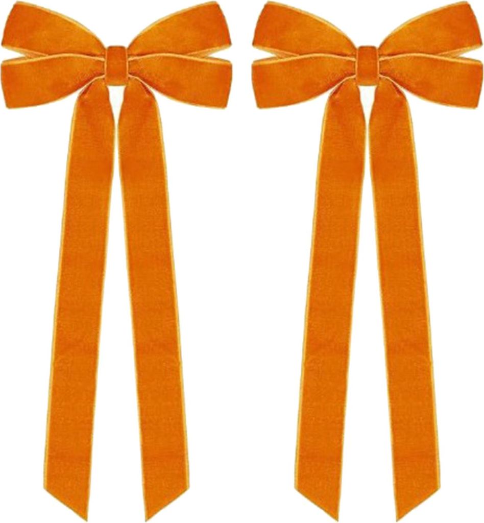 2 Samt-Weihnachtsschleifen, 12,7 x 25,4 cm, Vintage-Schleifen, Weihnachtsbaumschmuck für Zuhause, Partys, Kränze und Weihnachtsdekoration