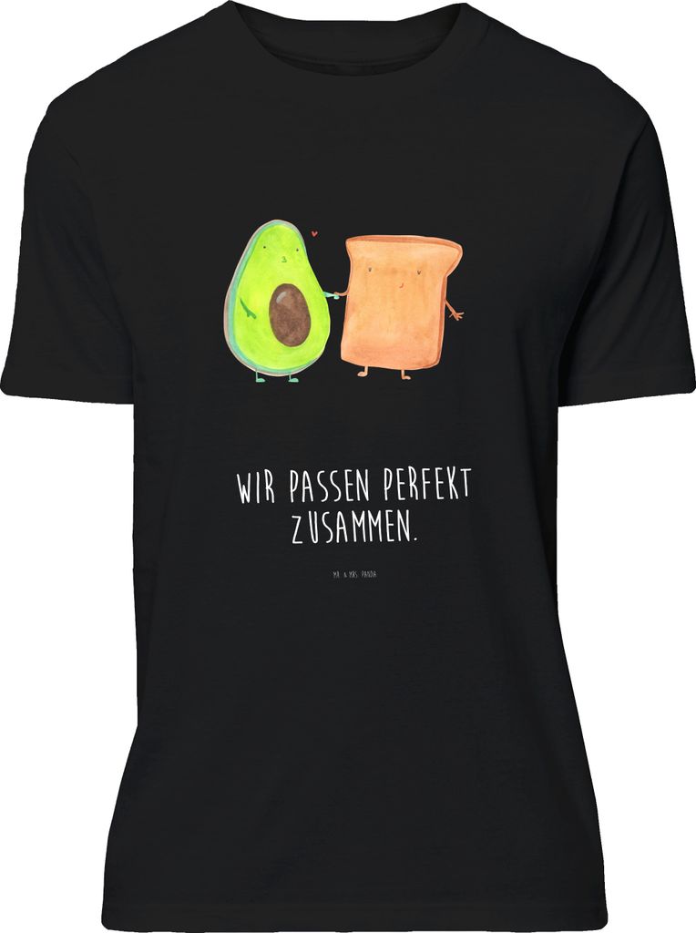 Mr. & Mrs. Panda T-Shirt Avocado Toast - Schwarz - Geschenk, Hochzeit, Lustiges, Freundin, Hochzeitsgeschenk, Jersey-Shirt, oberteil, Tshirt, Liebe, S