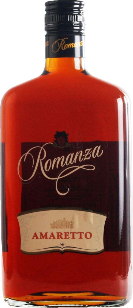 A bottle of amaretto liqueur.