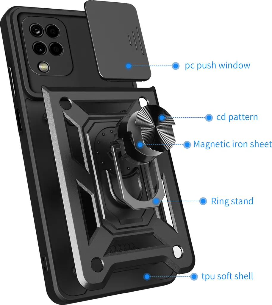 Custodia Samsung Galaxy A06 4G Oro: Cover Silicone con Anello e Stand - 3