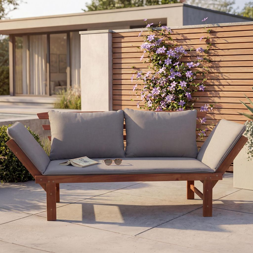 riess-ambiente Garten Sitzbank MODULAR 200cm natur grau Produktbild 