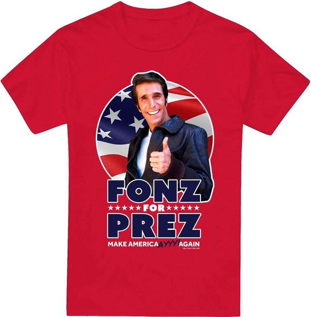 Happy Days - "Fonz for Prez" T-Shirt für Herren TV13763 (S) (Rot)