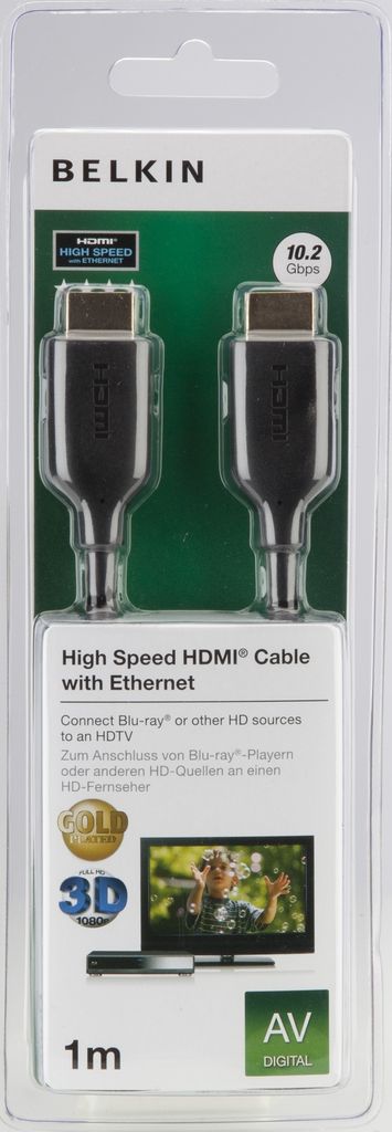 BELKIN HDMI ad alta velocità con Ethernet Oro, 1 m Immagine del prodotto 
