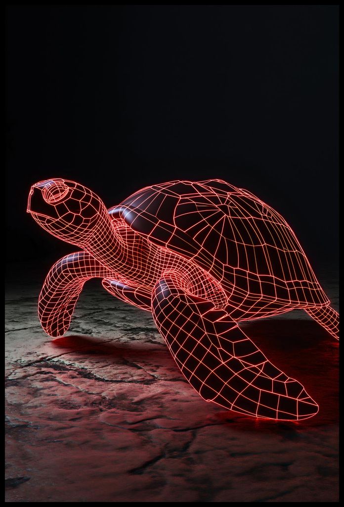 Plakat 68x101cm Neon-Schildkröte