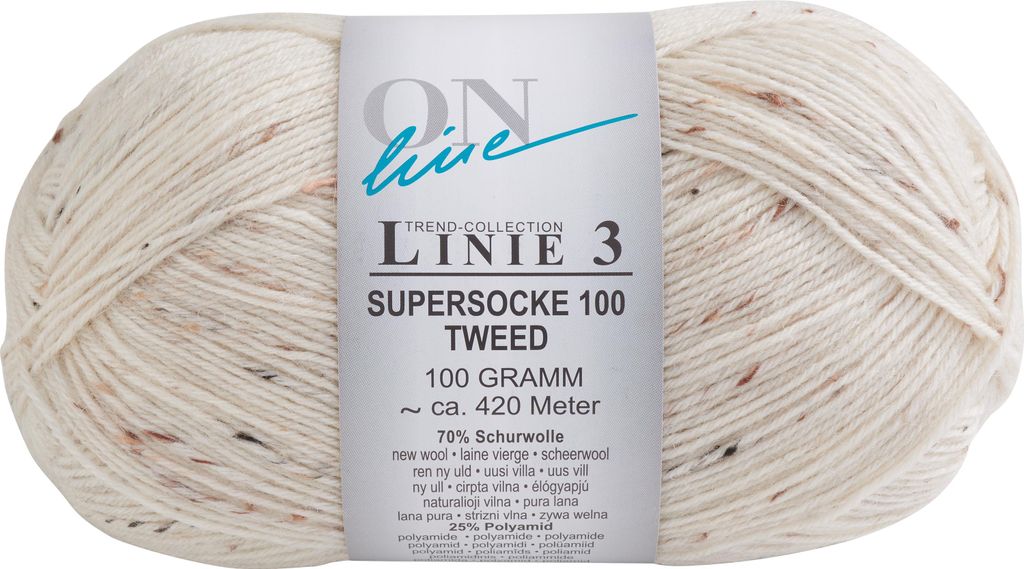 ONline Supersocke Tweed, Linie 3, 100 g, ca. 420 m Farbe 801