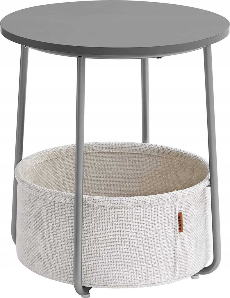 Couchtisch Rundbank mit Korb 45 x 50 cm Grau