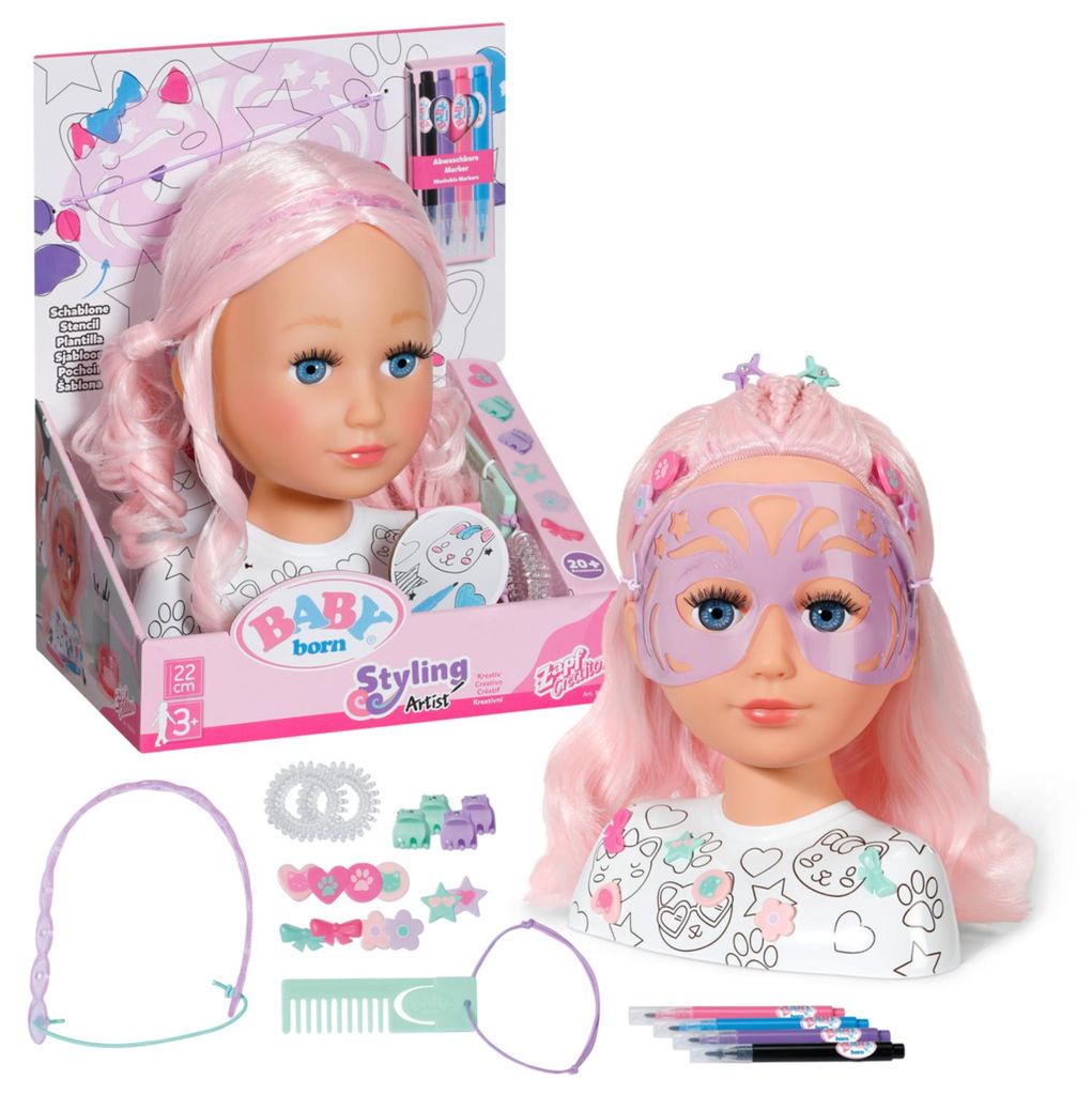 BABY born® Stylingkopf Kreativ, Schmink- und Frisierkopf Produktbild 