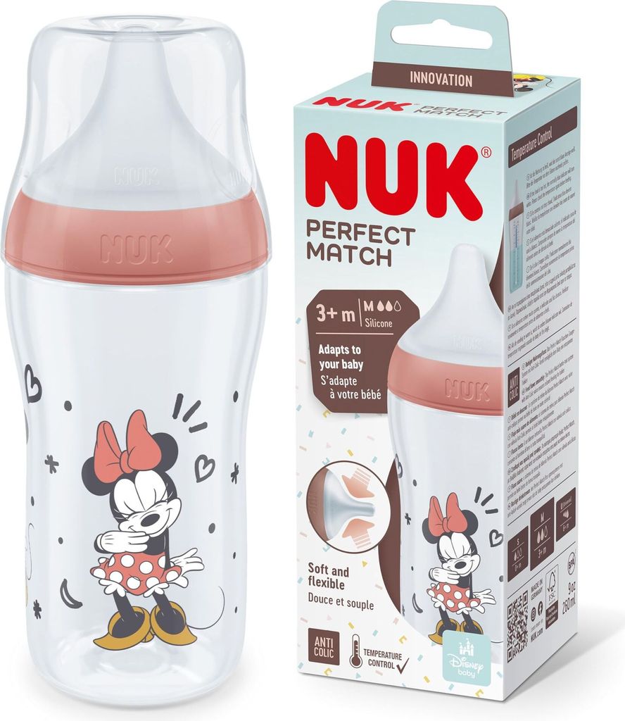 NUK 10216306 Perfect Match Babyflasche Micky Maus 260 ml Produktbild 