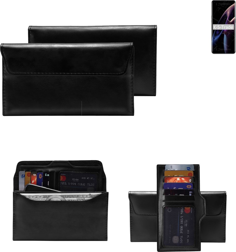 K-S-Trade Handy Hülle kompatibel mit Oppo Find X3 Pro Photographer Edition Schutz Hülle Tasche Schutz Case Handytasche Kunstleder schwarz, 1x