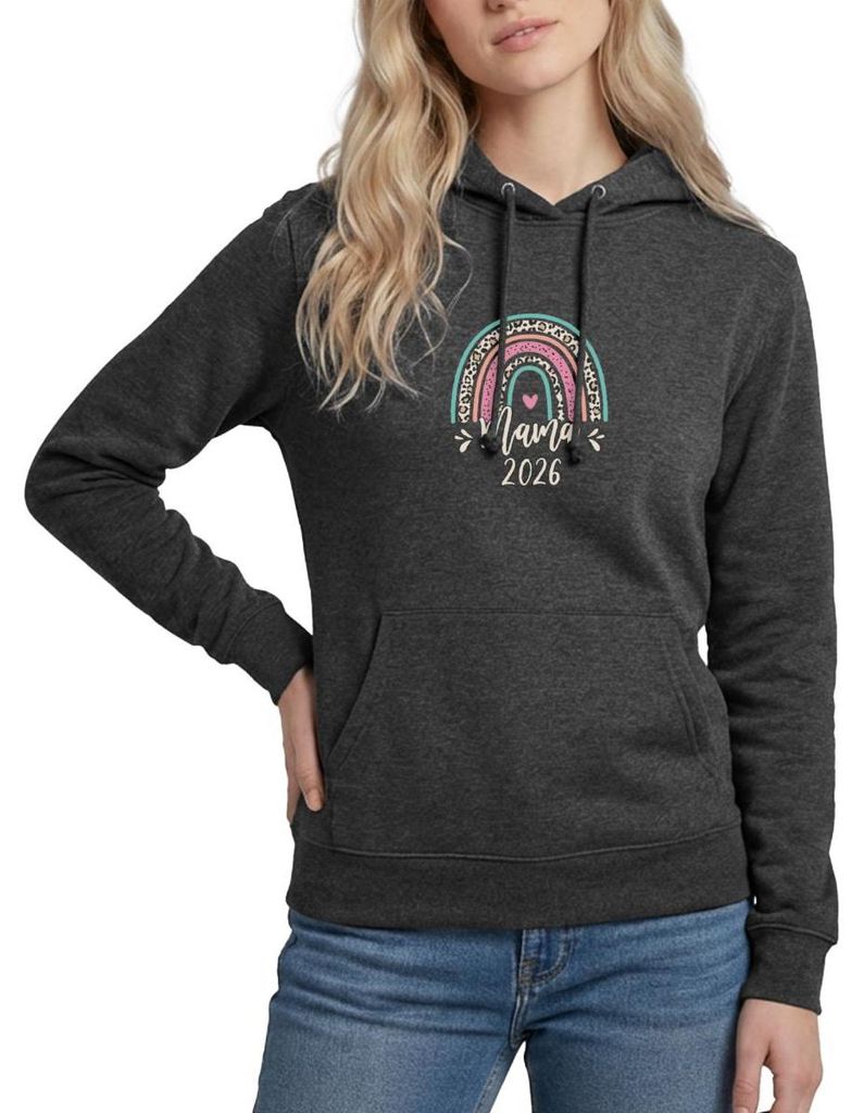 Spreadshirt Leo Regenbogen Mama 2026 Damen Hoodie, XXL, Anthrazit
