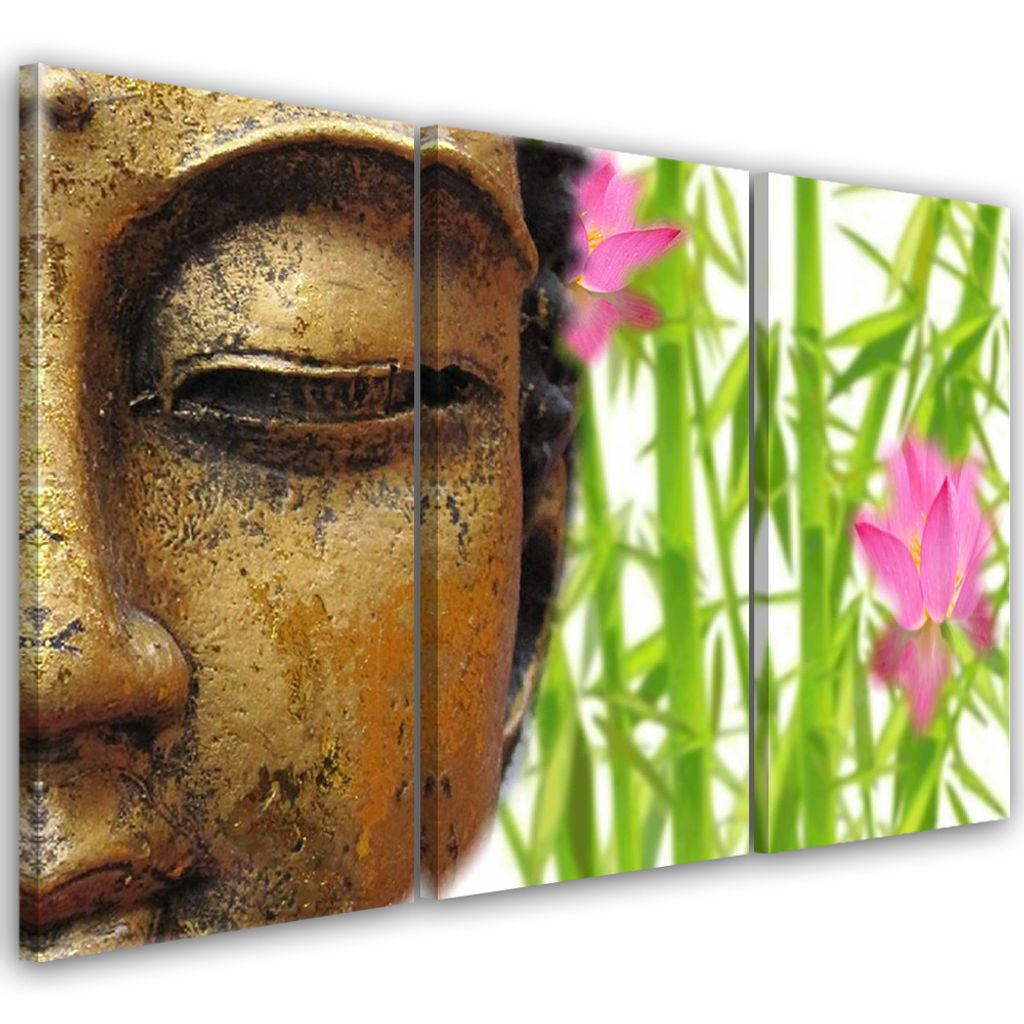 Triptychon auf leinwand religiös - bunt 60x40 cm Feeby farbe wandbild bereit zum aufhängen