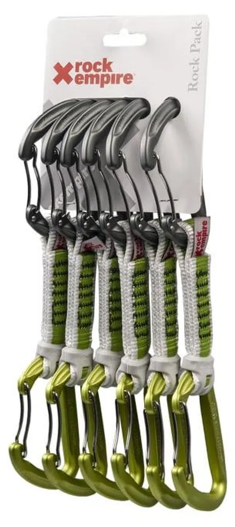 Pack 6 Mousquetons Escalade Rock Empire Swift P16 Blanc/Vert Sport