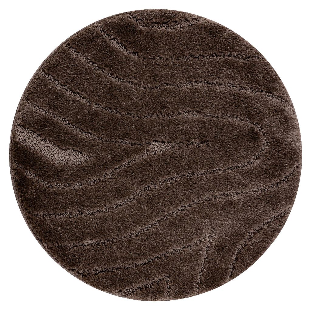Badteppich SUPREME Kreis WAVES, Wellen, rutschfest, weich – braun braun rotondo 67 cm