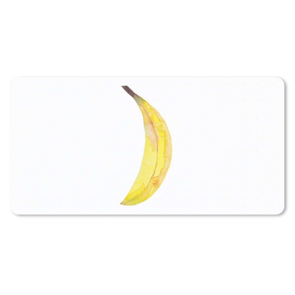 MuchoWow Schreibtischunterlage Banane - Aquarell - Weiß 80x40 cm - XXL Mauspad - Gaming Mauspad