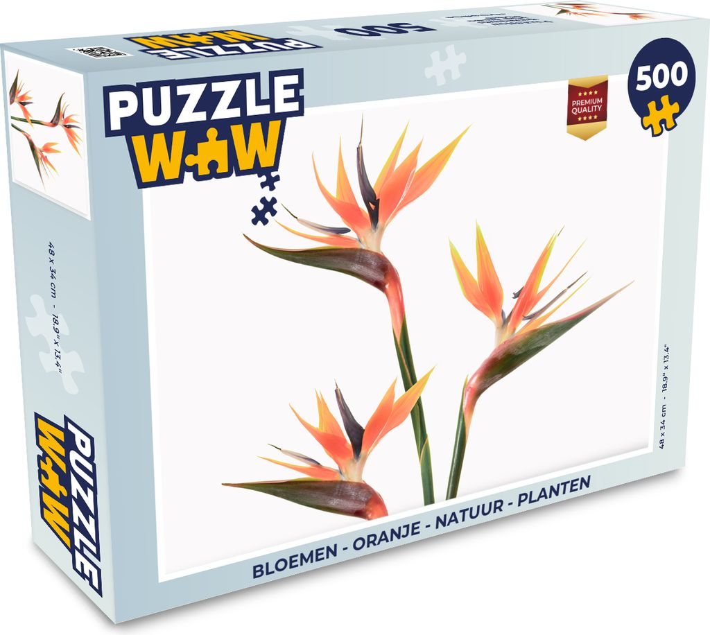MuchoWow Puzzle 500 Teile Blumen - Orange - Natur - Pflanzen - 500 Teile - Kinder - Selberbauen - Puzzlespiele