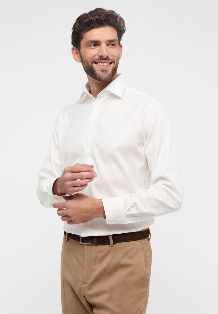 Eterna - Modern Fit - Bügelfreies Herren Langarm Hemd, Cover shirt (8817 X18K), Größe:43, Farbe:Champagner (21)
