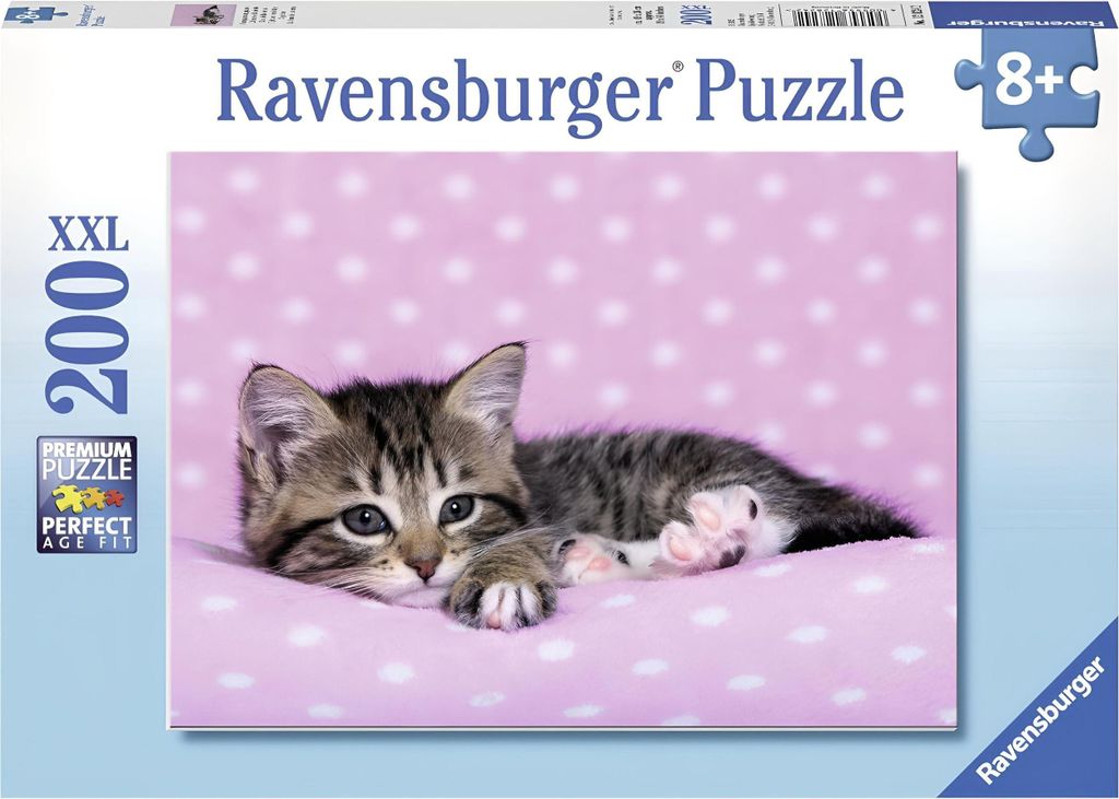 Ravensburger Niedliches Ktzchen auf einer rosa Decke 200 Teile