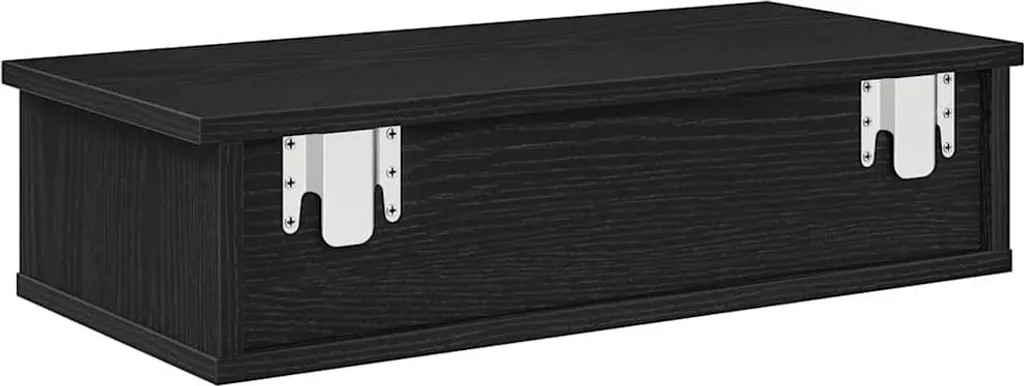 Scaffalatura a Parete vidaXL Nera 60cm - Mobile con Cassetti Pratico - 6