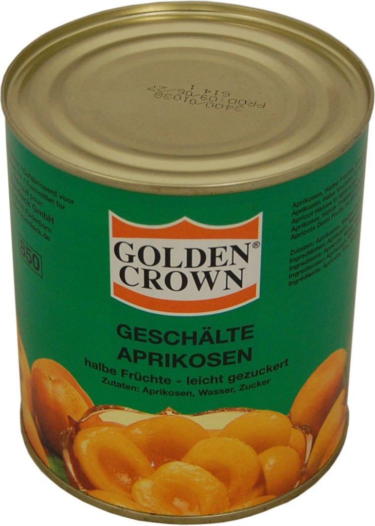 Abricots Golden Crown demi-fruits pelés légèrement sucrés Image du produit 