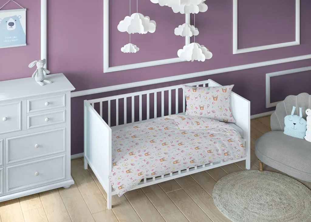 Linge de lit 140x200 cm Coton Chat Gris et Rose Zippé - KARO Dreamland