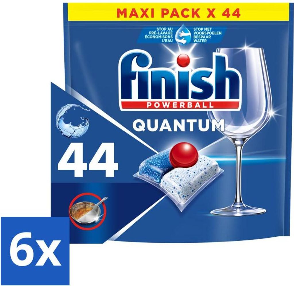 Finish - Geschirrspülmittel - Quantum All in One Regular - All-in-1 Power - 44 Kapseln - Vorteilspack - 6 Stücke