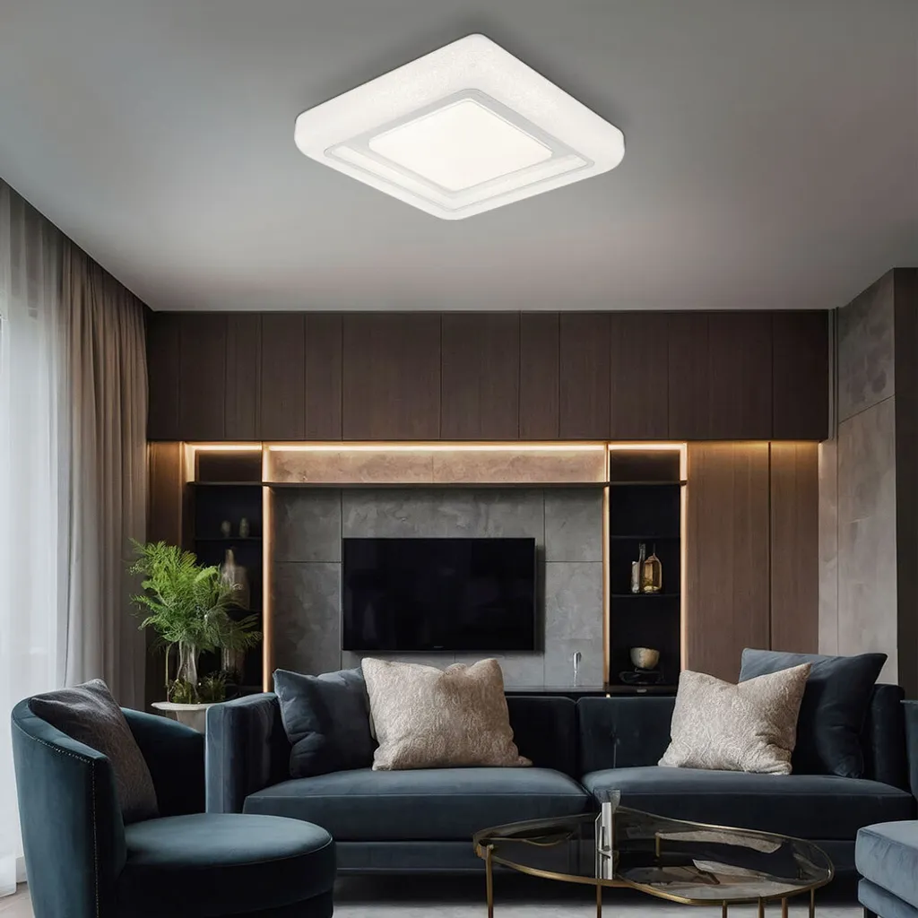 Plafoniera LED 38x38 cm Bianca in Metallo | Lampada Soffitto Design