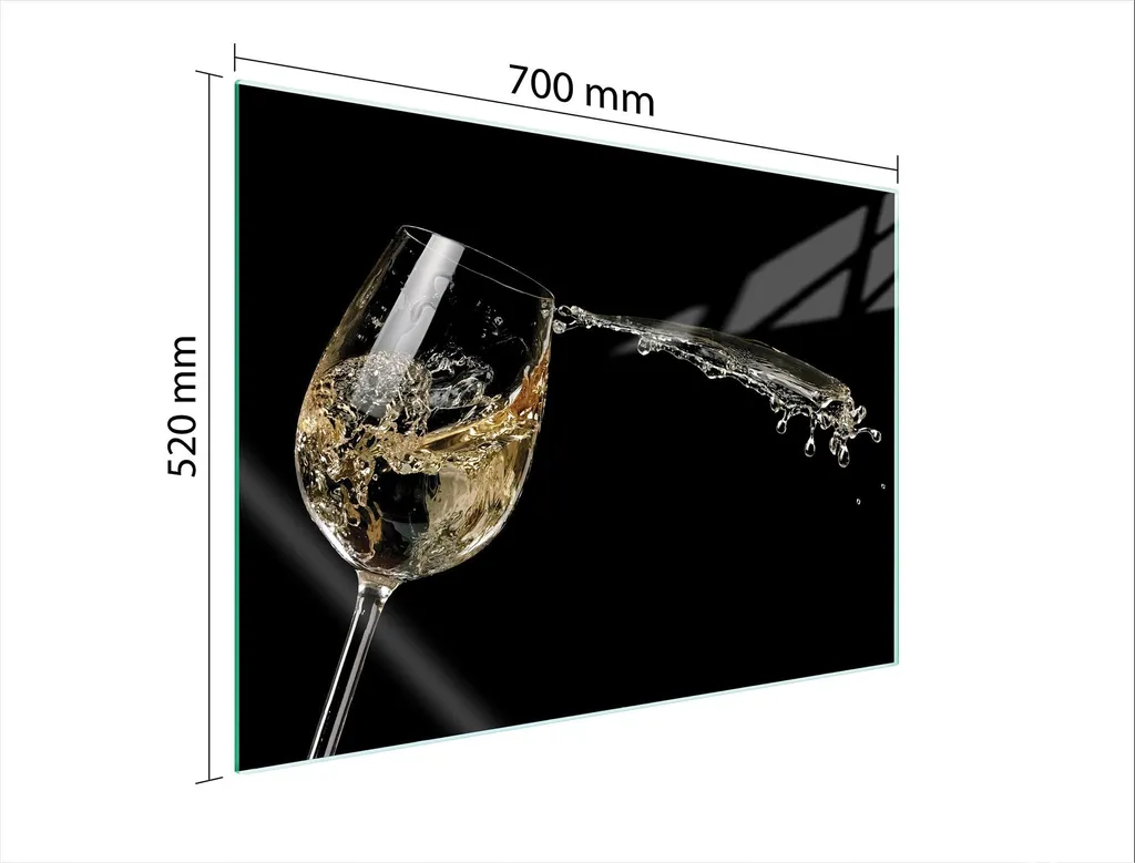 Piatto Di Protezione In Vetro Per Il Cuore 70X52 Vino