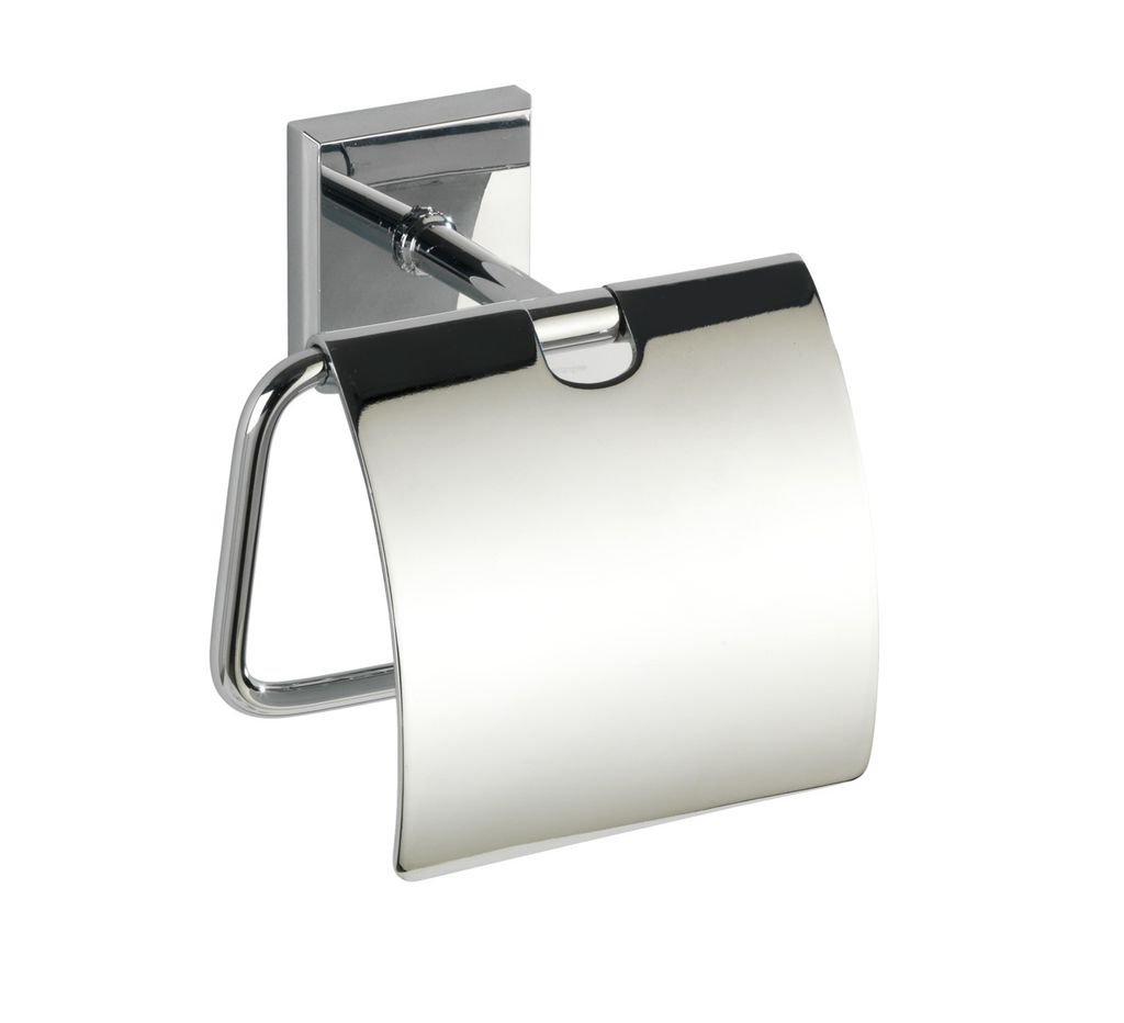 WENKO Papier Rollen Halter Toiletten Edelstahl Laceno ohne bohren Bad Gäste WC