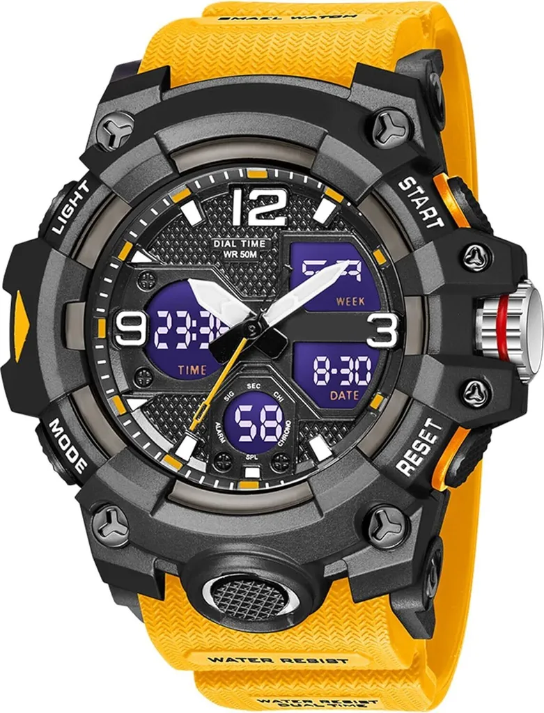 Orologio Tattico Militare Outdoor 5ATM - Doppio Display Analogico Digital