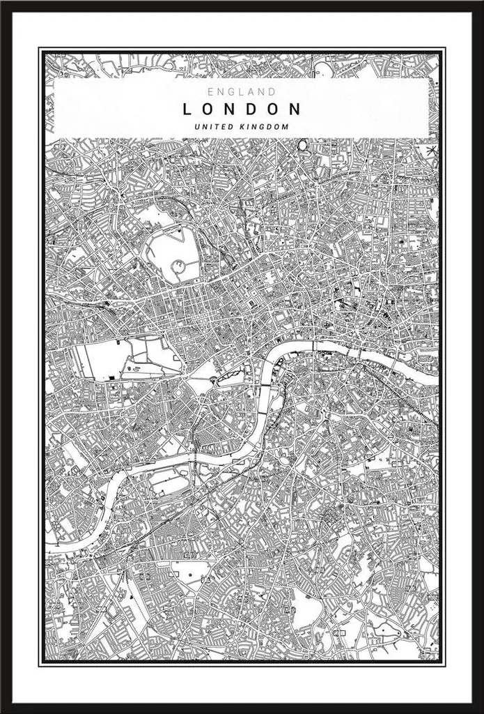 Cadre Shinsuke avec Affiche Londres Vector et vitre acrylique robuste
