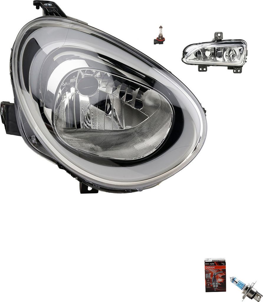Johns, Scheinwerfer + Osram Night Breaker Laser passend für Fiat 500X 334 09/14- H4 R 51978414 51965918