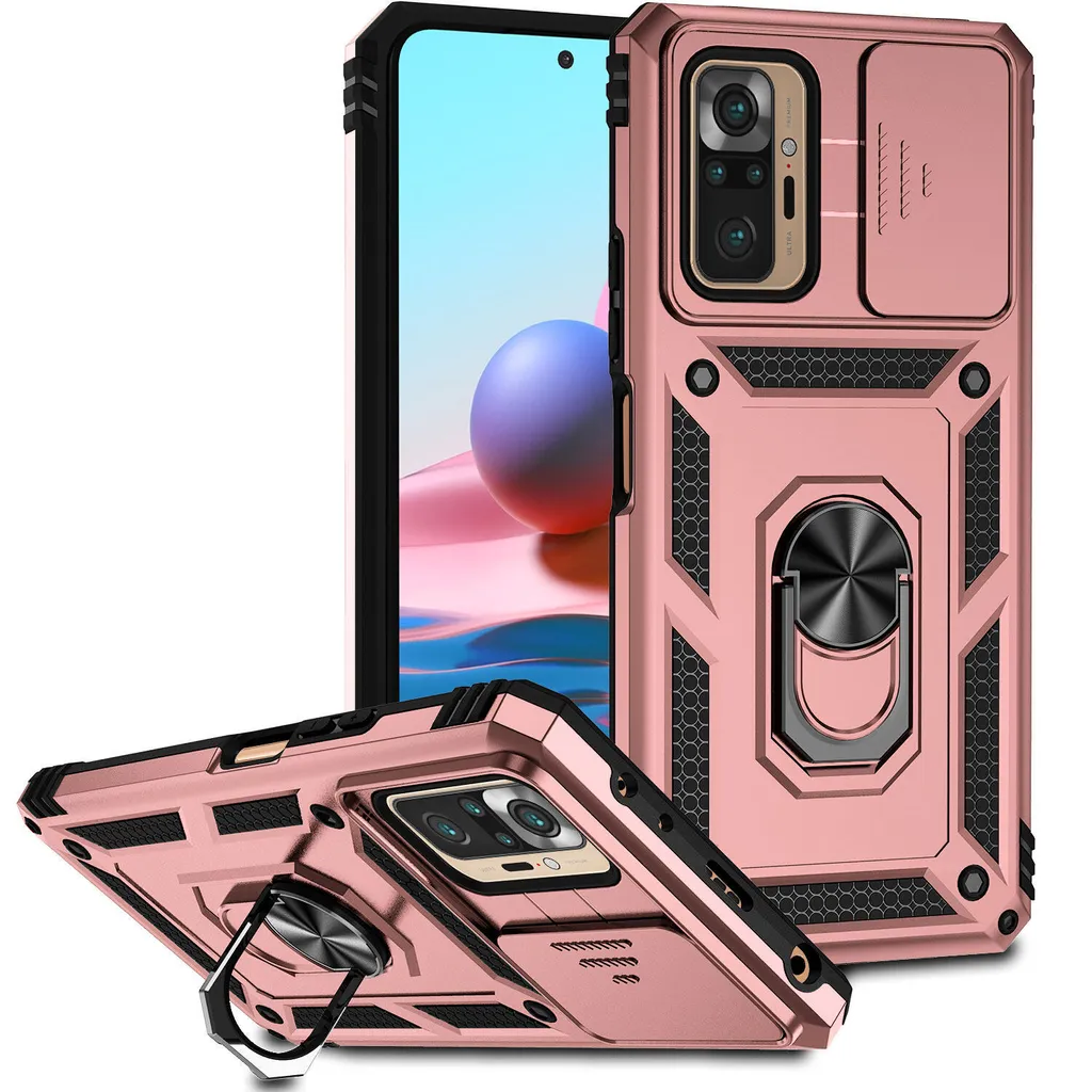 Custodia per Xiaomi Redmi Note 12 Pro 5G custodia resistente a doppio strato con copertura della fotocamera e supporto ad anello blu