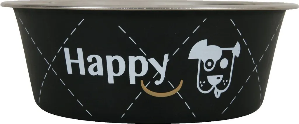 Zolux Happy Ciotola per Cani Nero 1,5L - Acciaio Inox Antiscivolo