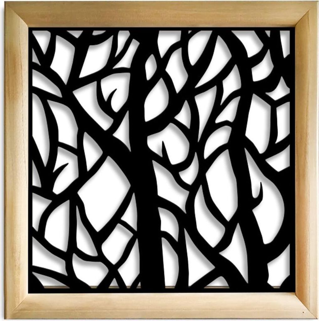 FORESTA - Moduli Decorativi in holz e PVC 48x48 cm schwarz