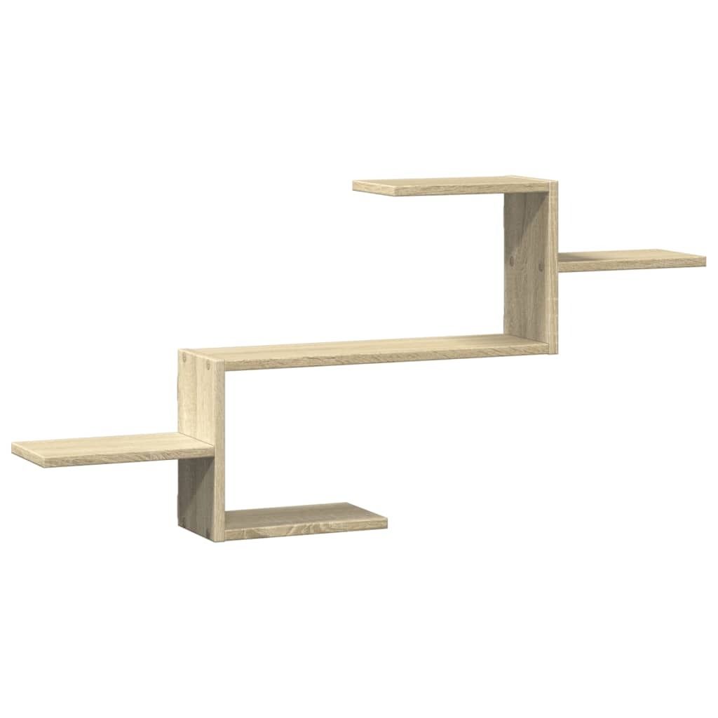 A floating shelf unit with a zig-zag design.