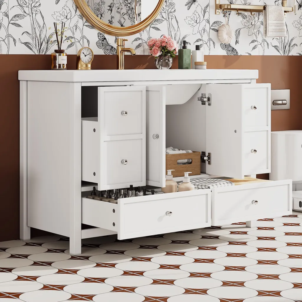 Meuble de salle de bains moderne 120 cm avec portes à fermeture douce