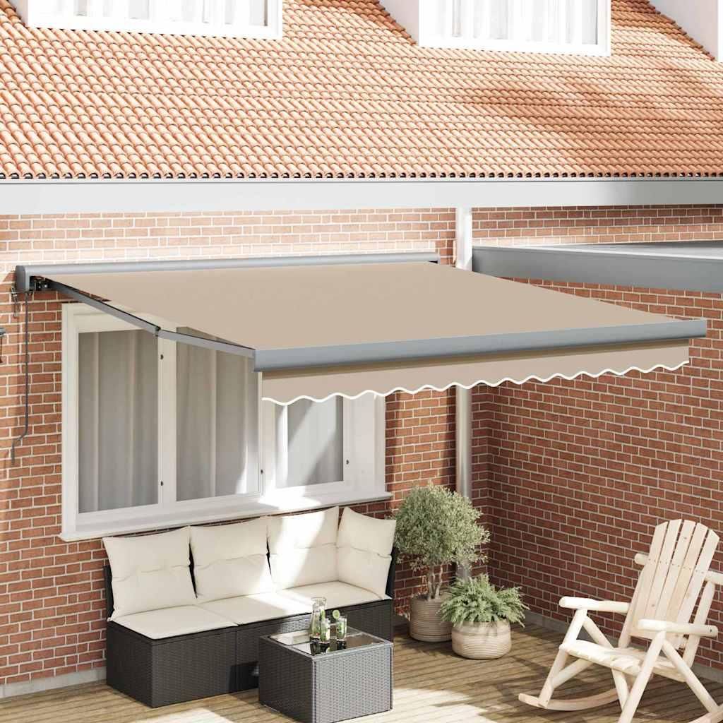 2025 cloris Einziehbare Markise Beige 300 x 250 cm Stoff, Metall - Markisen Sale7162929 5parcel