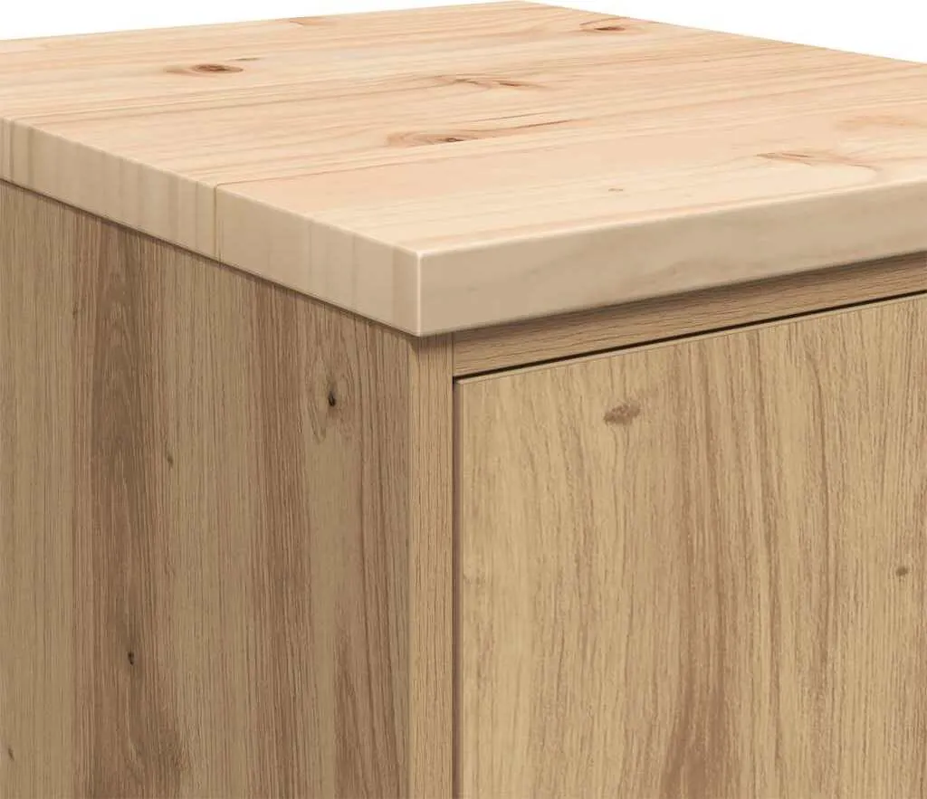 Armoire garage robuste en Pin massif et finition Chêne Artisan 180cm - 11