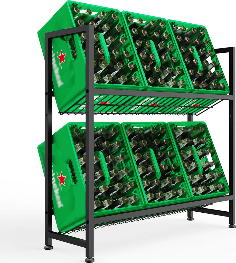 Stojan na přepravky na nápoje Rainsworth s kovovým Obrázek produktu 